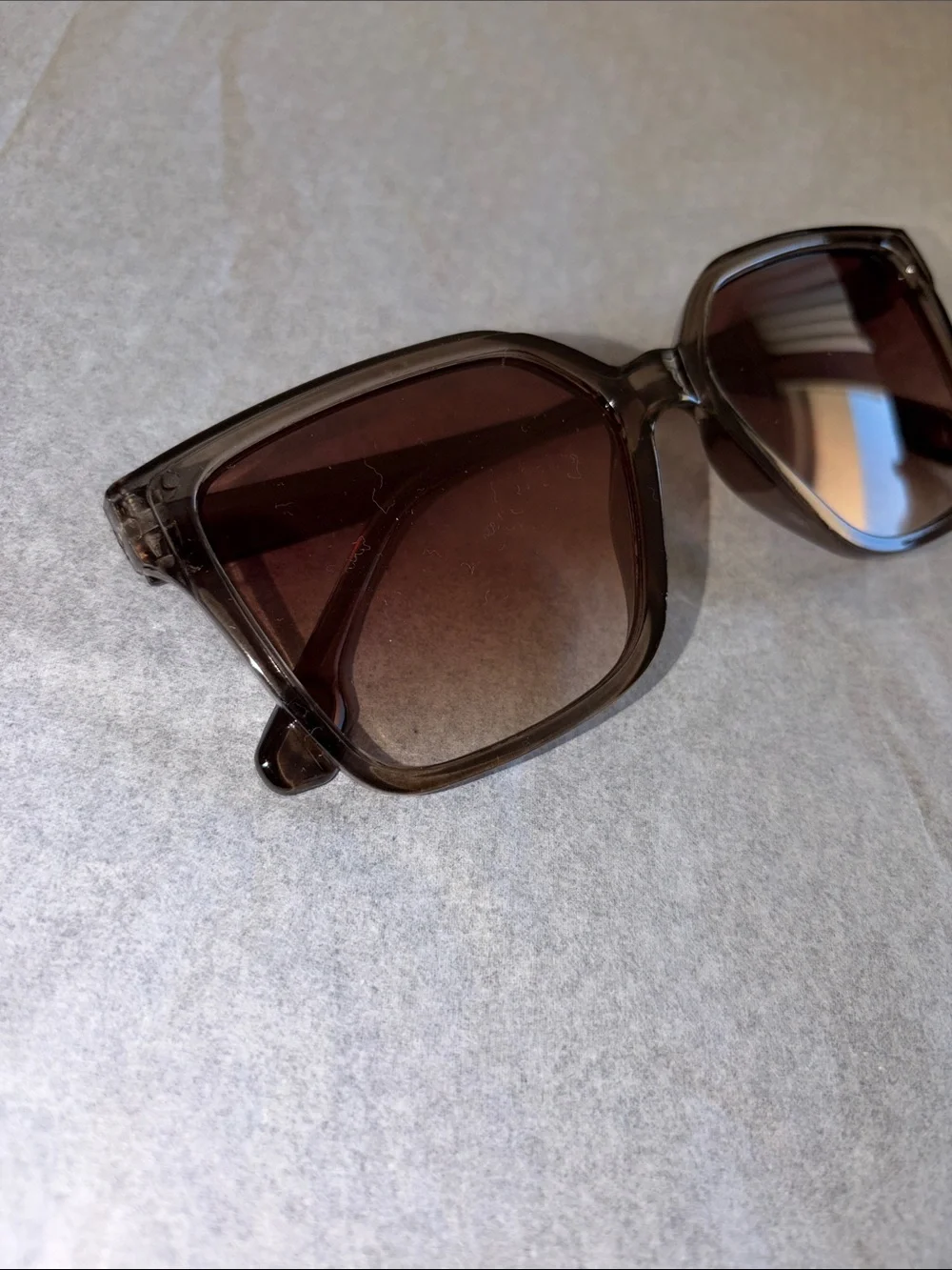 Unisex Brown Gradient Square Sunglasses for Men